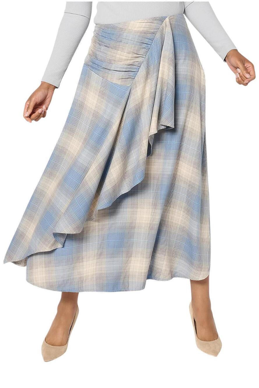 Me by Jennie Garth Women's Ynez Woven Ankle Skirt Blue Plaid - Regular